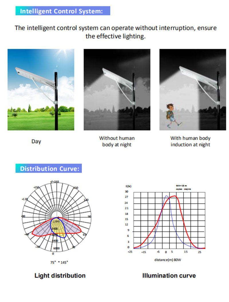 Excellent quality 30w 20watt ip65 solar street lighting 80w 60w solar lamp led street light